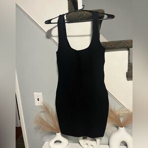 NWT Seek The Label Ribbed Elegant Black Sleeveless Dress